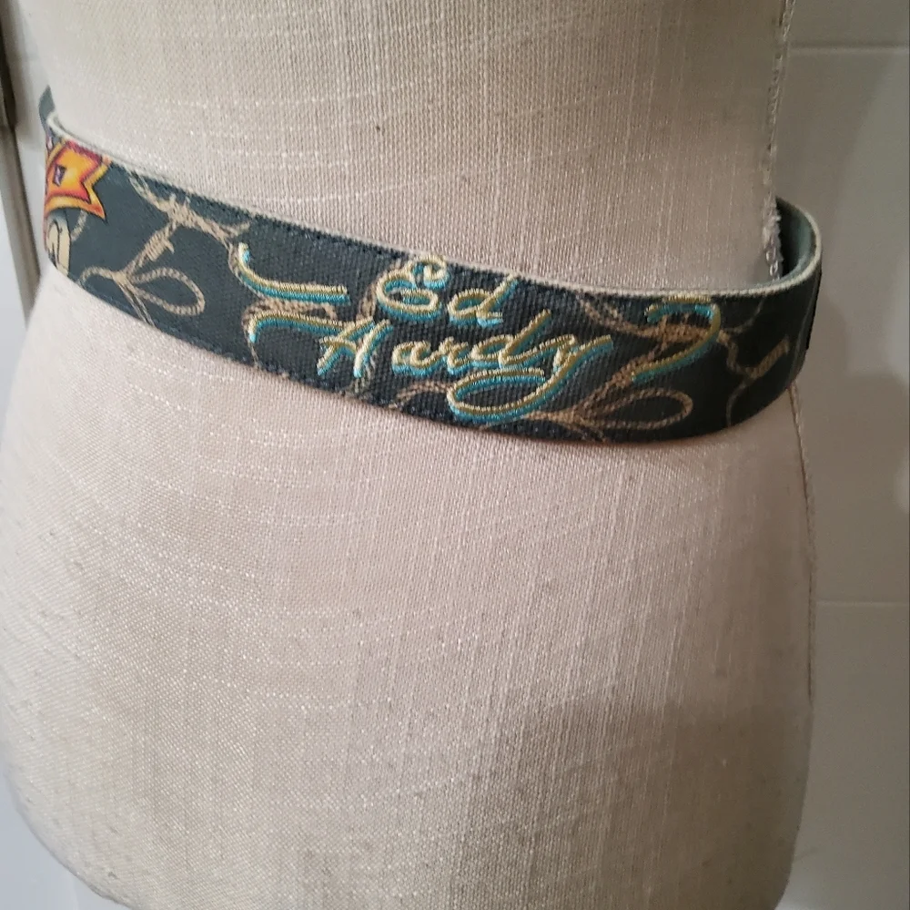 Ed Hardy Vintage Embroidered Belt Size S